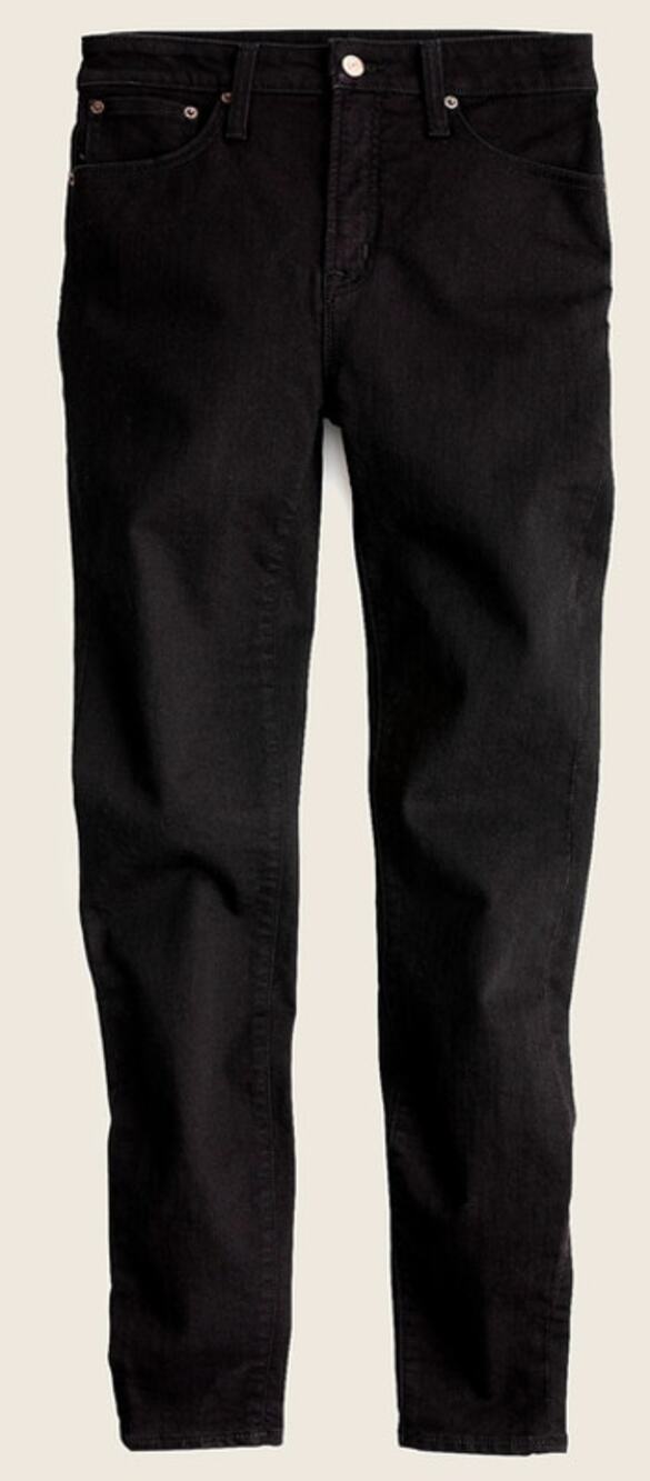 J Crew Curvy Toothpick Jean True Black Plus Size High Rise Jeans 37/24 NEW
